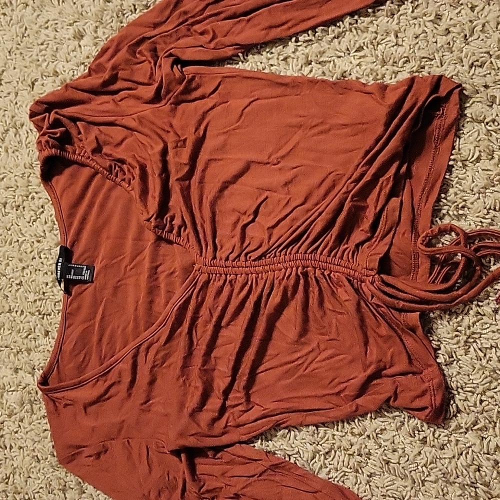 Red cinched long sleeve